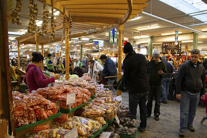 The always busy Strathcona Farmers Market in Edmonton, Alberta