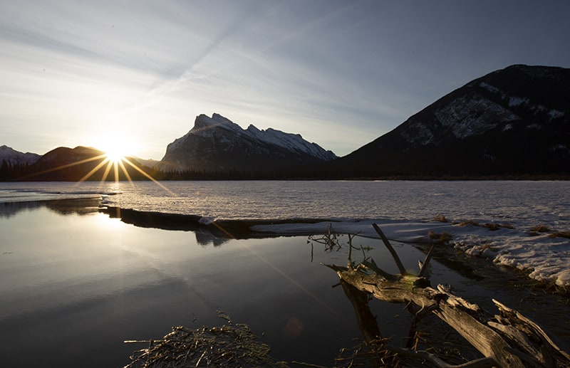 Sunrise on Vermillion Lakes, Banff, Alberta.