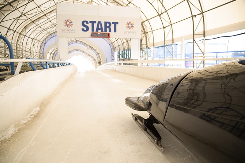 The bobsled run in Calgary, Alberta