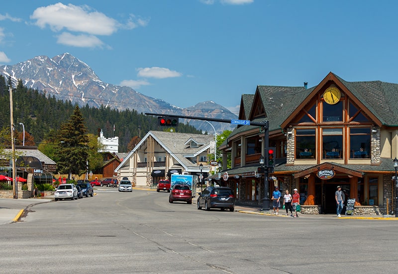 A view of downtown Jasper, Alberta.