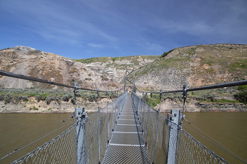 Rosedale Suspension Bridge outside of Drumheller, Alberta.