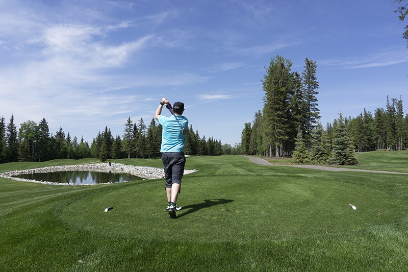 Teeing off on a sunny day at the Sundre golf course