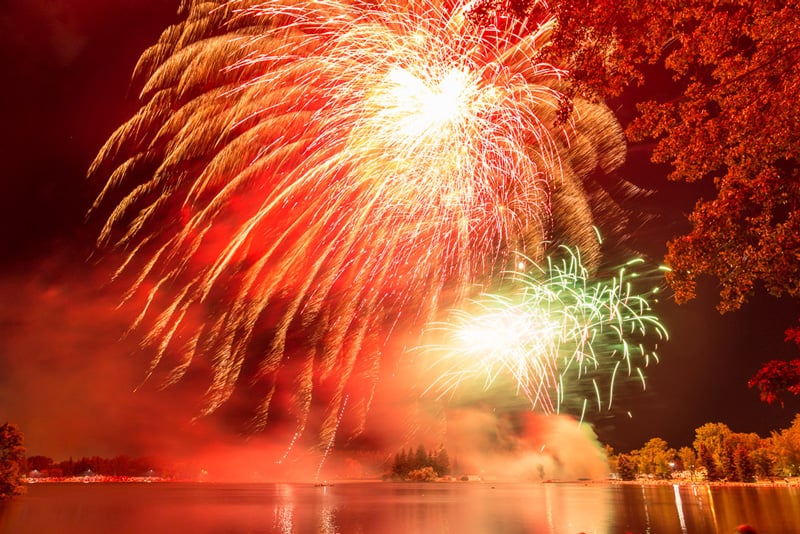 Canada Day Fireworks at Henderson Lake in Lethbridge, Alberta