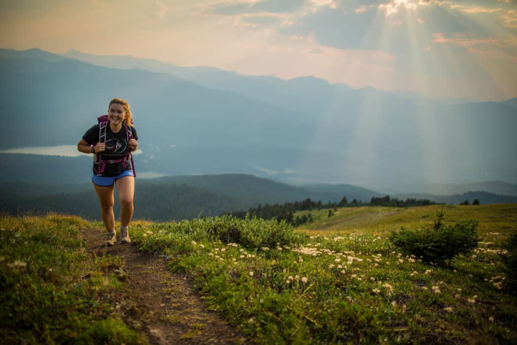 A woman hiking in Jasper National Park