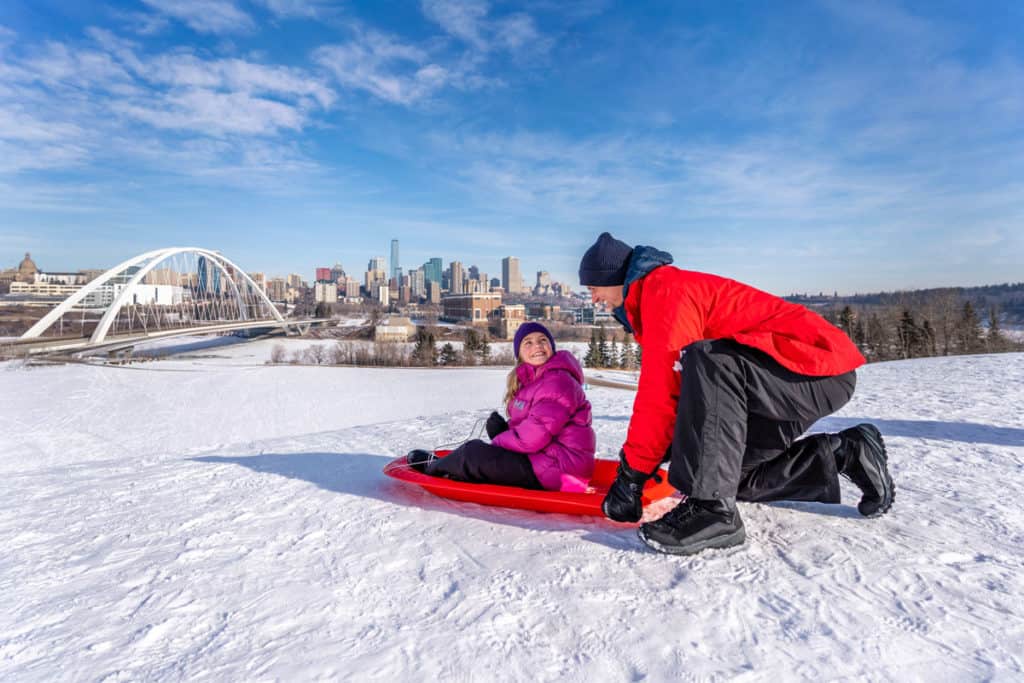 Edmonton winter sledding