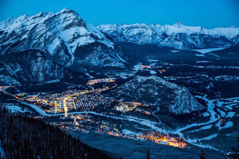 View of Town of Banff at Night