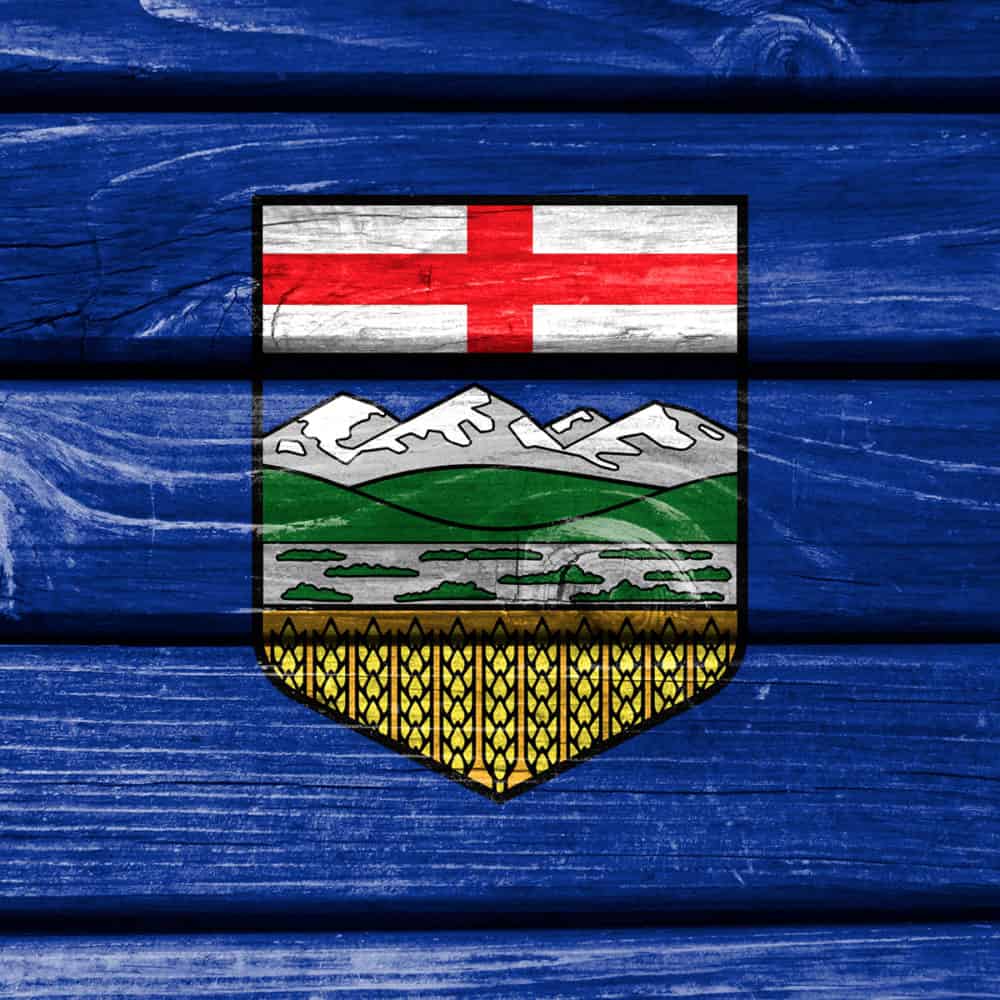 Alberta flag painted