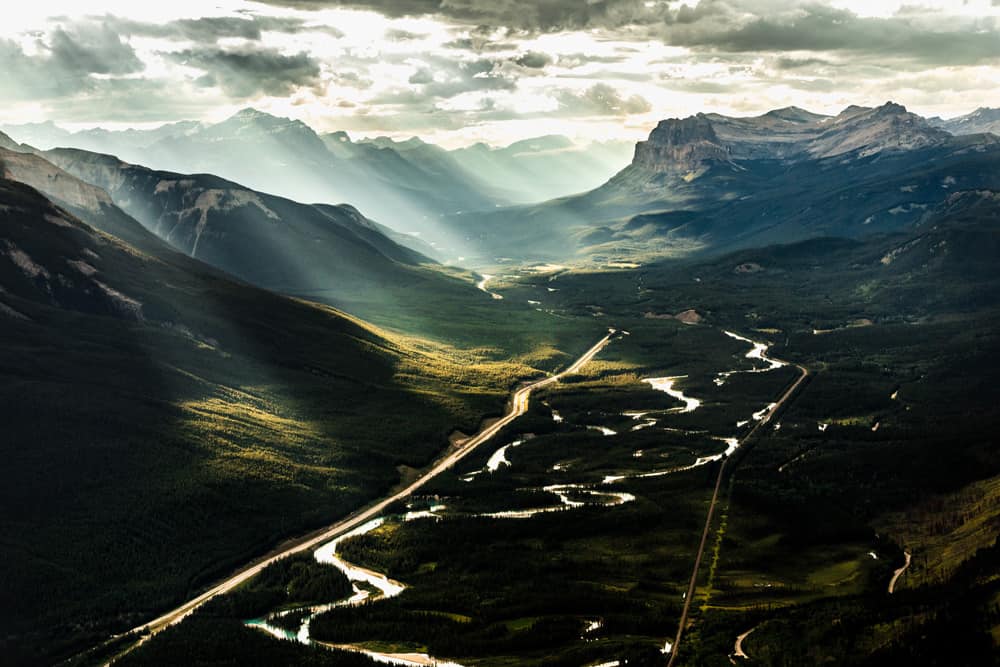 Bow Valley Parkway in Banff National Park, Alberta