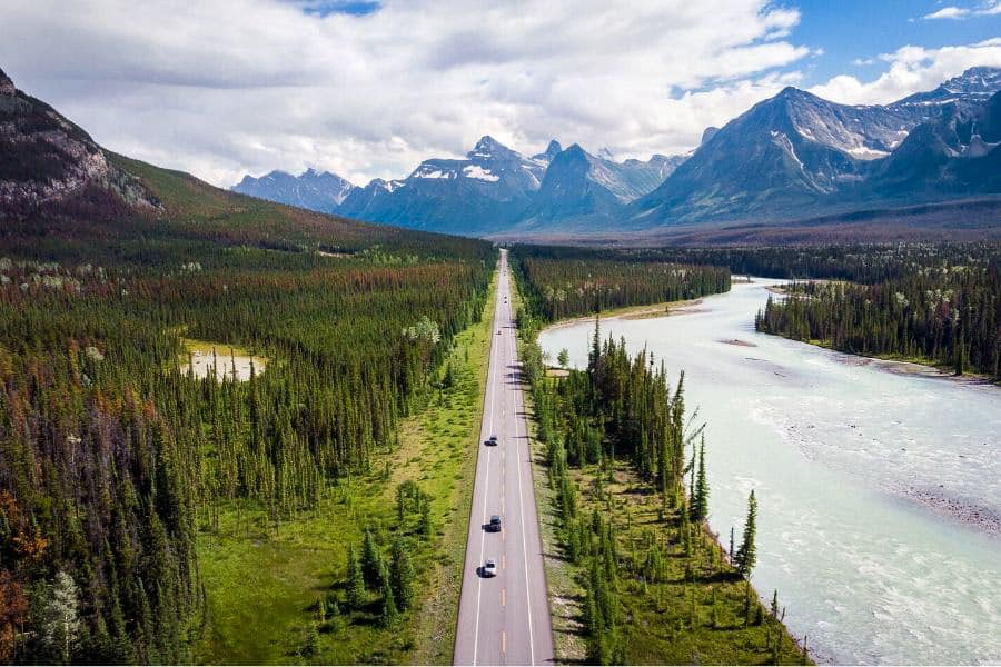 Icefields Parkway from above