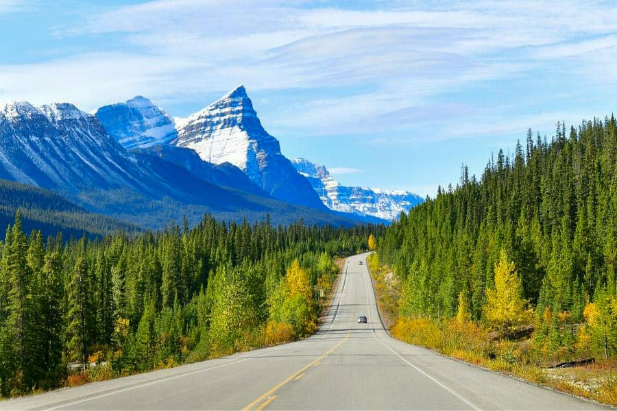 A mountain road in Alberta