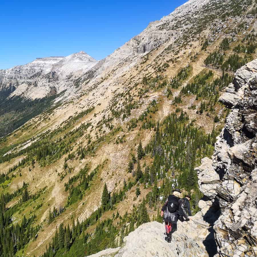 The cable section of Crypt Lake hike.