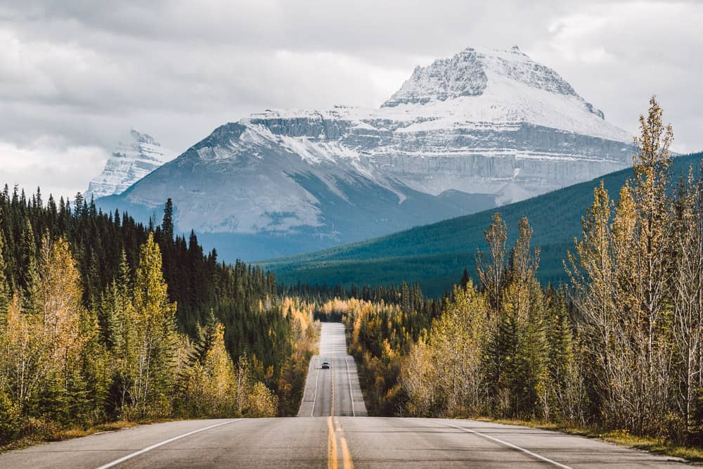 The view from the Icefields Parkway in Alberta