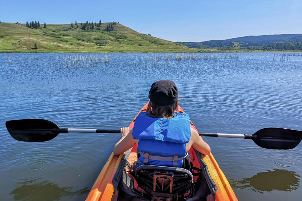 Kayaking in Cypress Hills Alberta