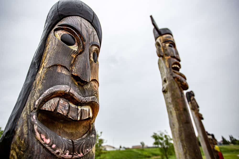 Korean Totem Poles in Airdrie, Alberta