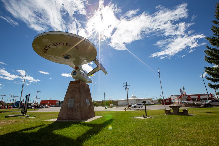 The Starship Enterprise stands tall in Vulcan, Alberta