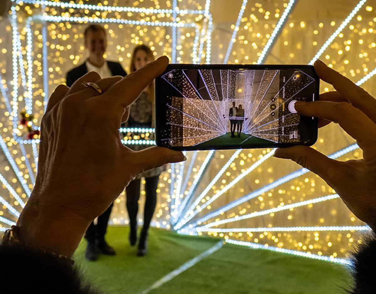 Light displays for photos at Calgary GLOW