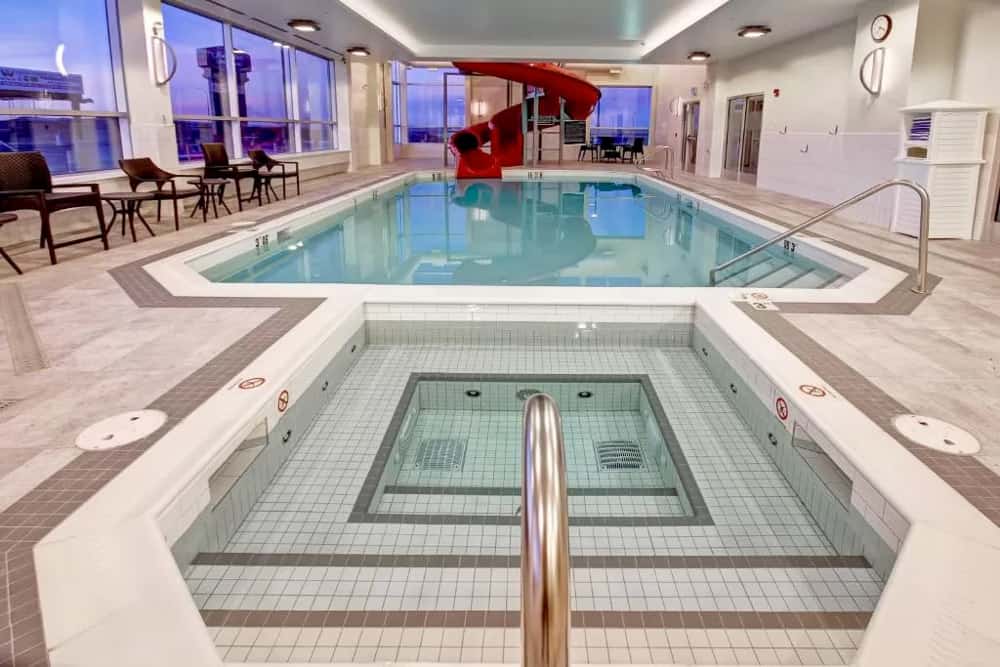 Pool area at Hampton Inn Medicine Hat