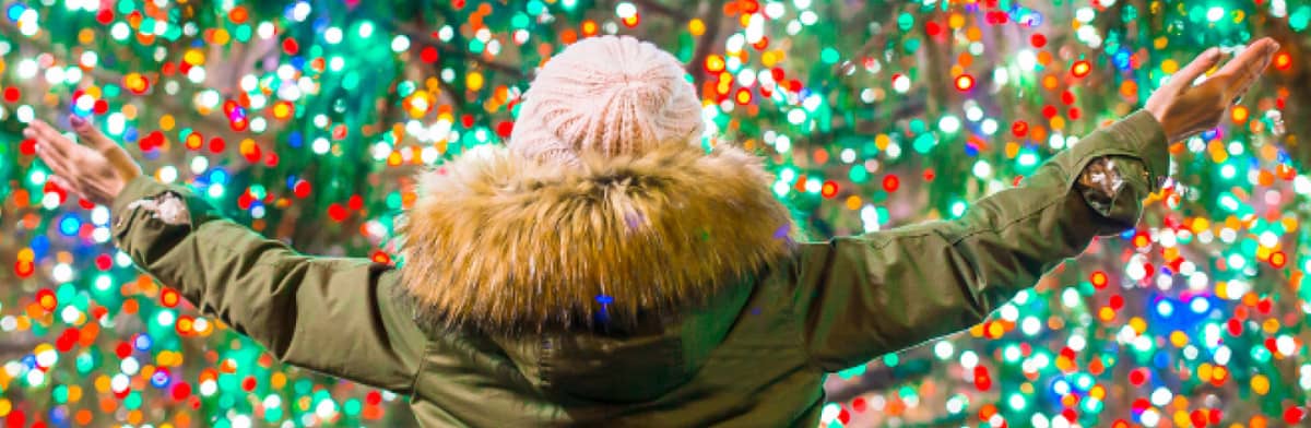 Christmas lights at Light Up Okotoks