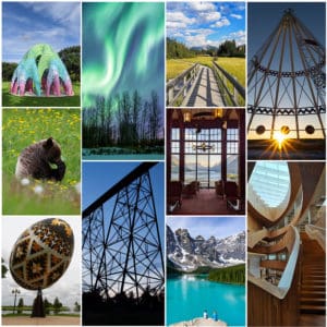 Alberta travel puzzles collage