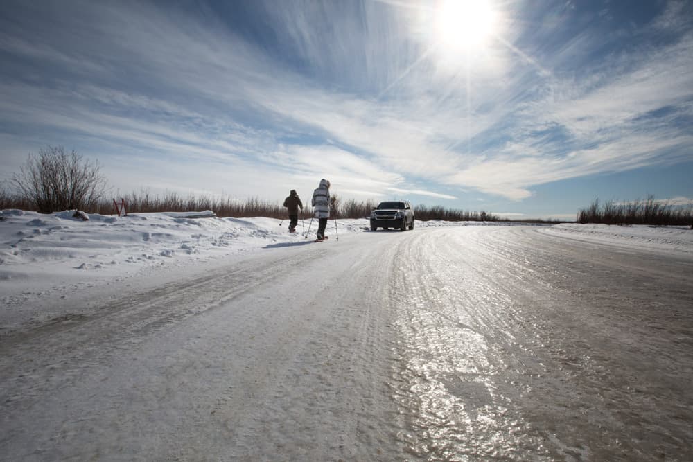 Icy road en route to Fort McMurray