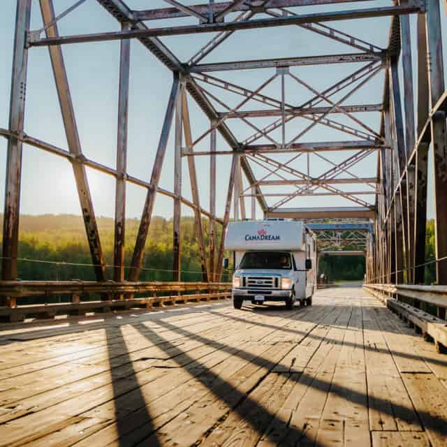 RV on Bridge in Peace Country