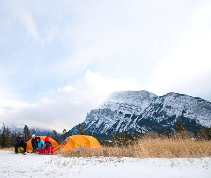 Winter camping in Banff National Park