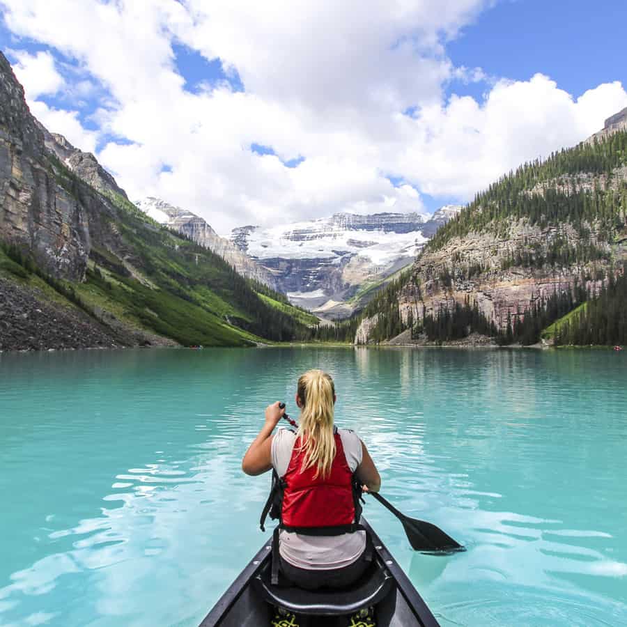 Canoeing on Lake Louise