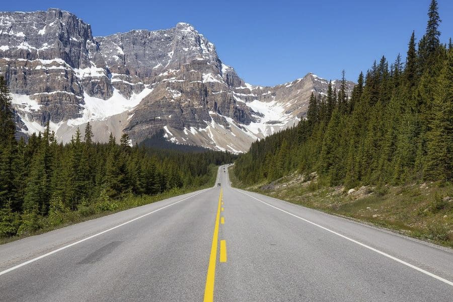 Driving through Banff National Park