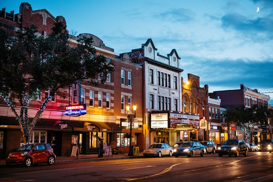 Whyte Avenue at Dusk in Edmonton