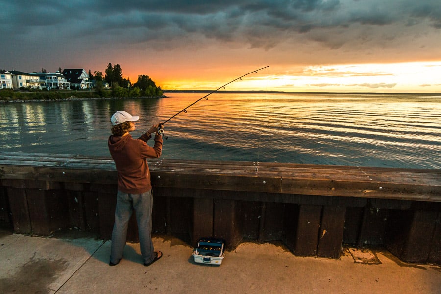 Fishing from Dock at Cold Lake