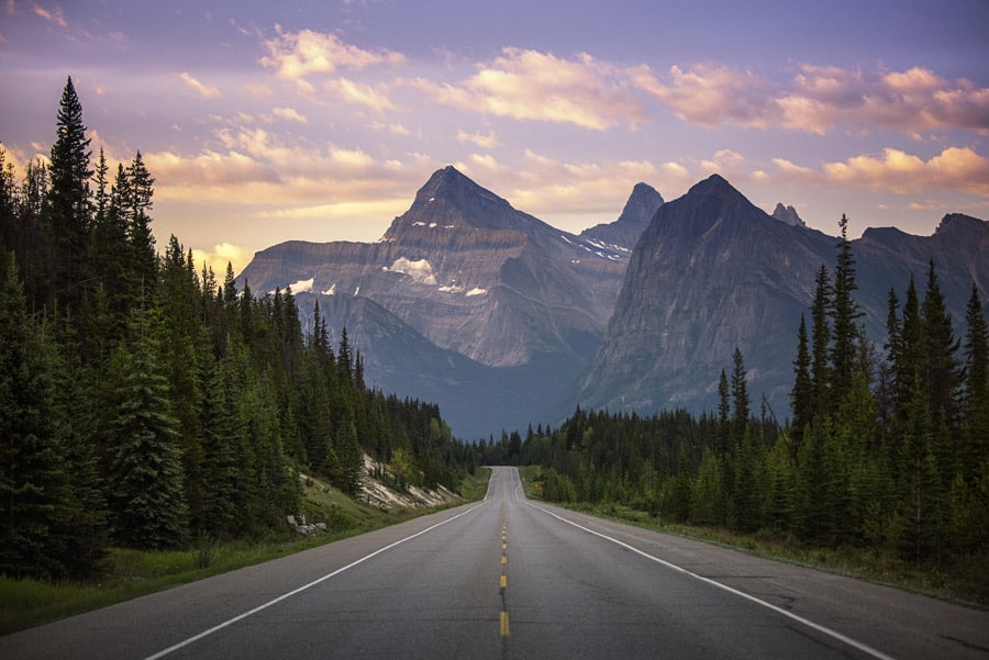 Icefields Parkway at Sunrise