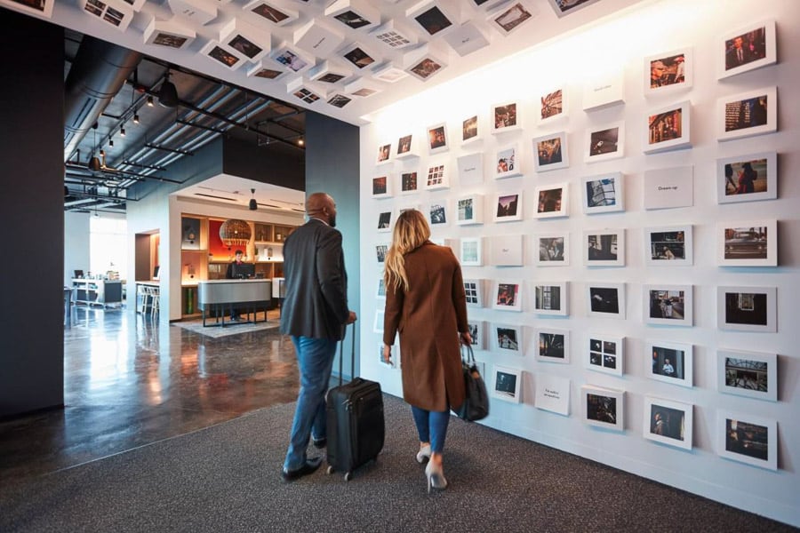 Photo wall at the Alt Hotel East Village