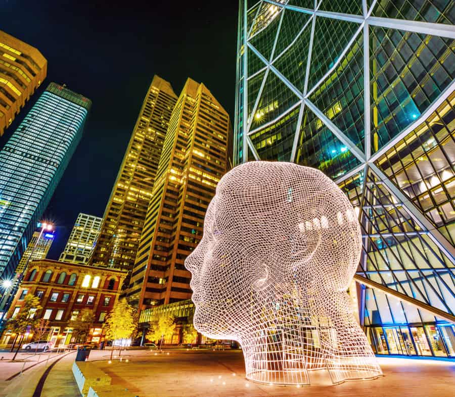 Calgary Wonderland Sculpture at night