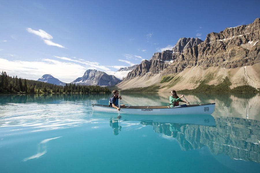 Canoeing on Bow Lake