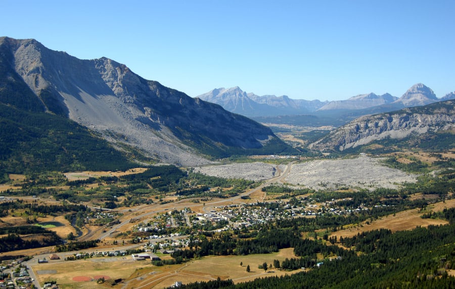 Aerial View of Frank Slide, Crowsnest Pass