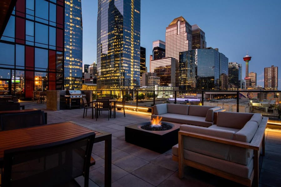 Lounge patio at the Residence Inn Marriott Beltline