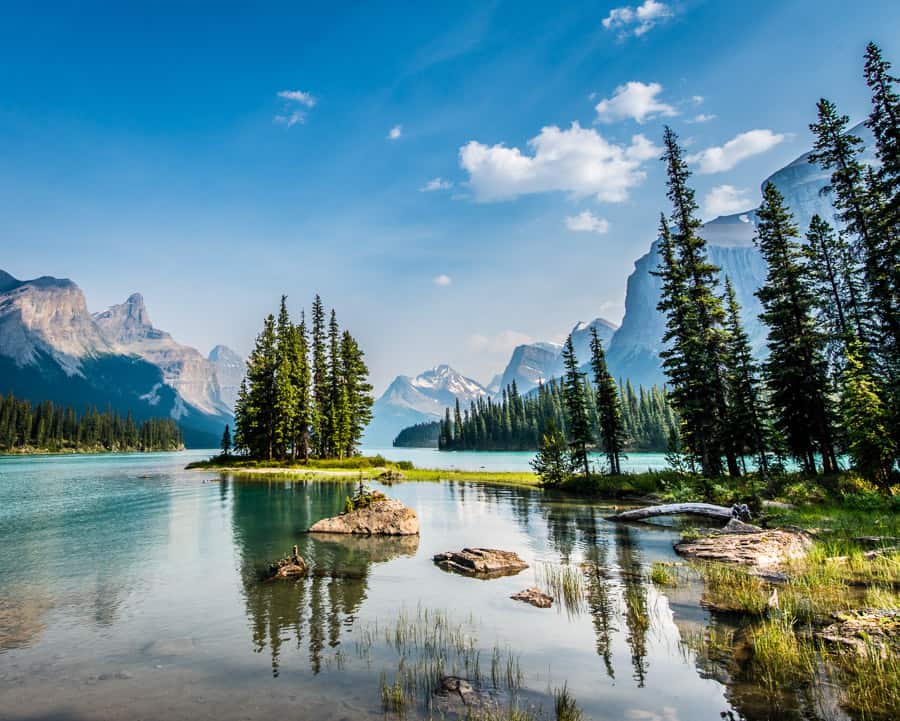 Spirit Island on Maligne Lake in Alberta