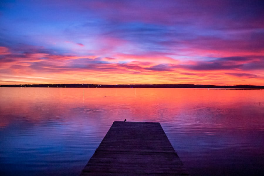 A sunset on Gull Lake