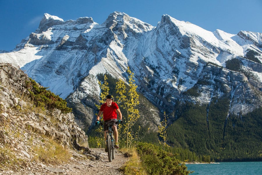 Mountain biker in Banff National Park