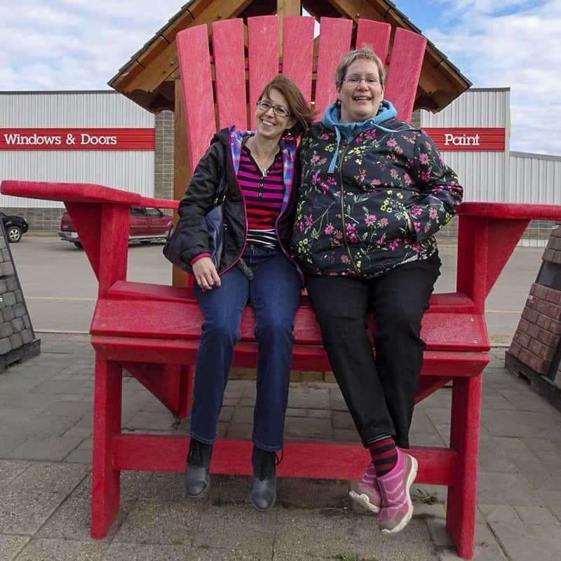 The big red chairs at Home Hardware Spruce Grove