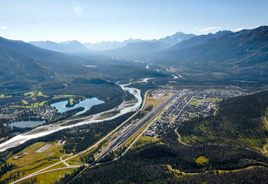 A bird's eye view of Jasper townsite