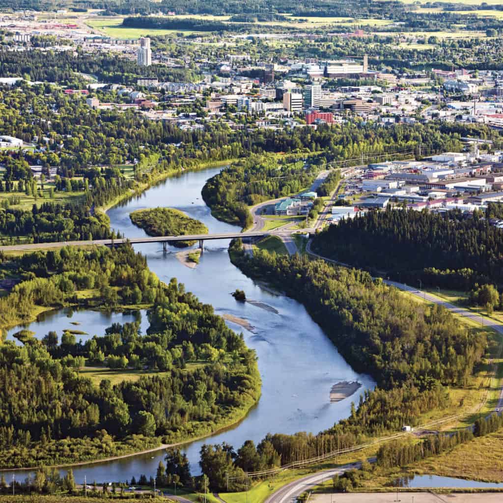 Aerial view of Red Deer