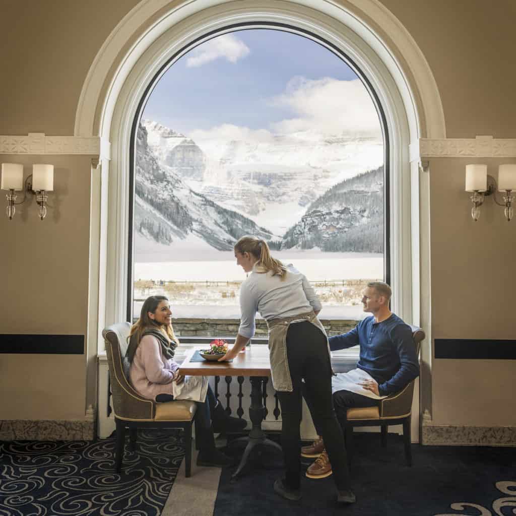 Dining with views at the Fairmont Chateau Lake Louise