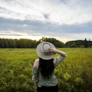 Standing in a field in Lacombe County, Alberta