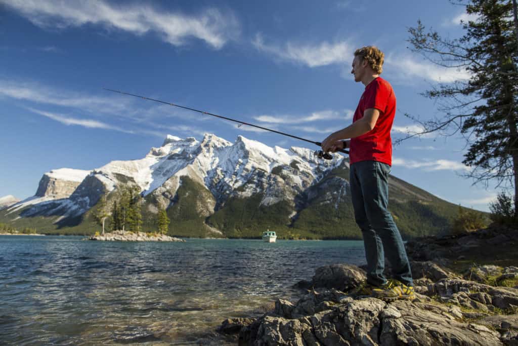 Fishing at Lake Minnewanka