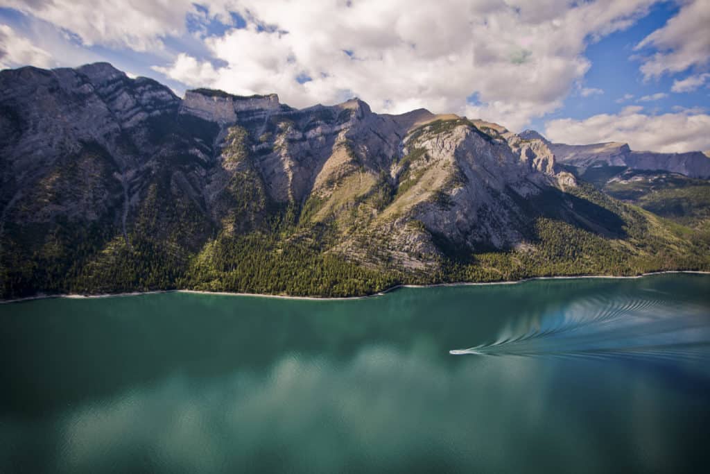 Lake Minnewanka from above