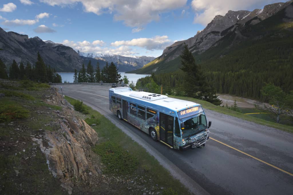 Taking Roam Transit to Lake Minnewanka