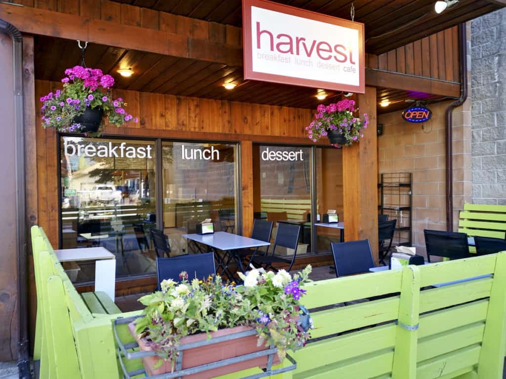 Outside patio at Harvest Café Canmore