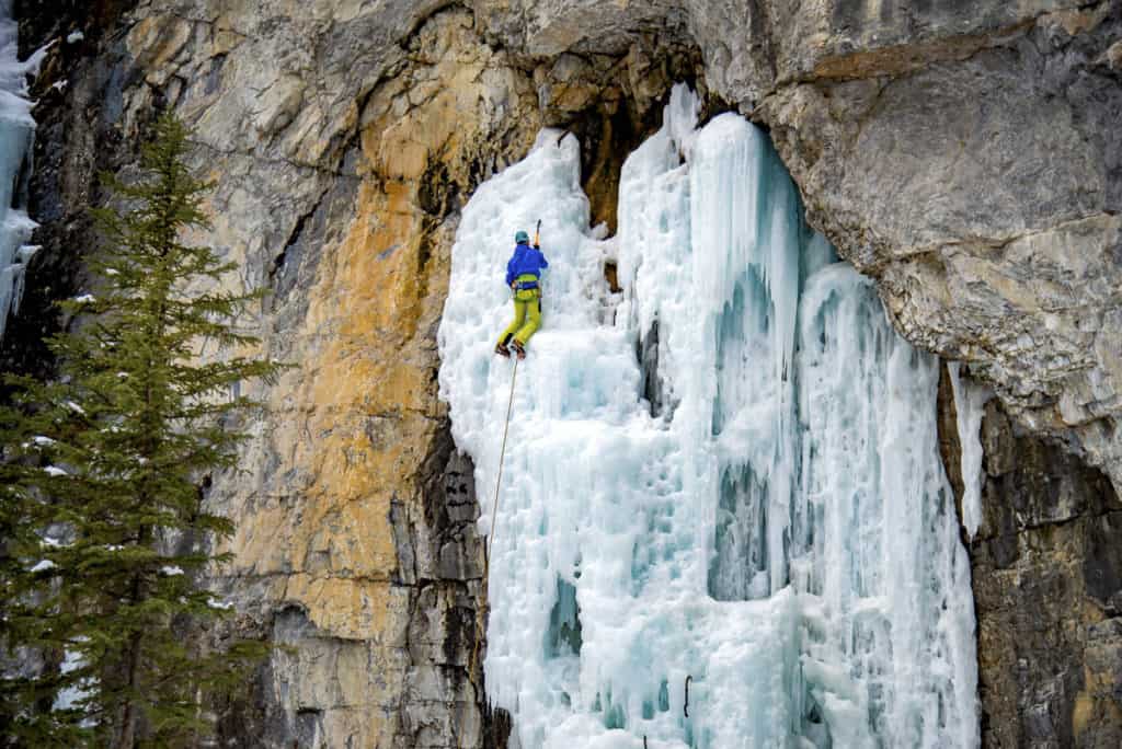 Ice climbing in Banff National Park