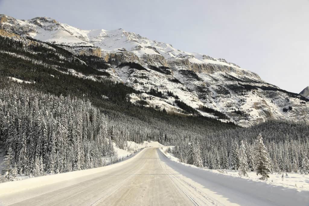 Icefields Parkway in Winter